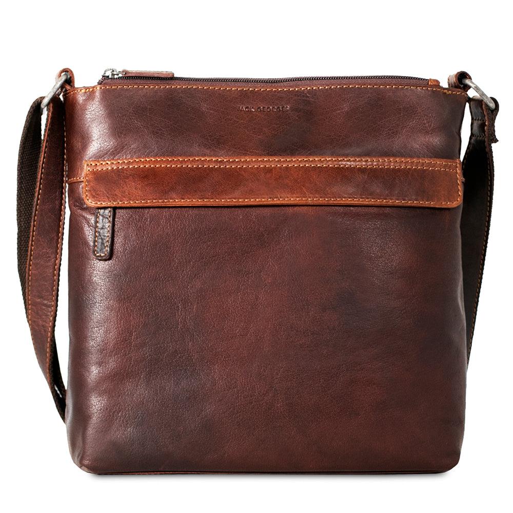 Jack Georges Zippered Crossbody Hobo Bag #7832