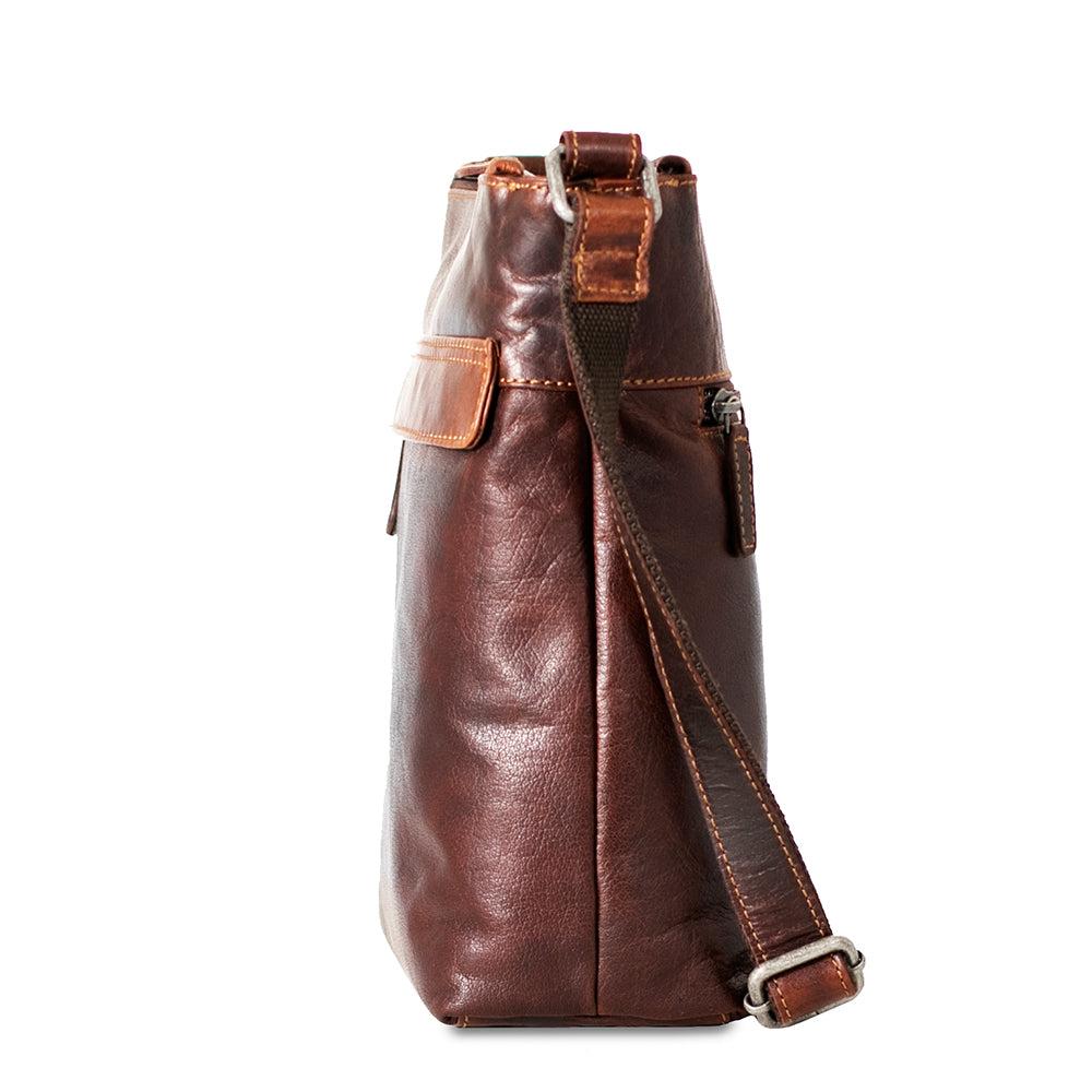Jack Georges Zippered Crossbody Hobo Bag #7832