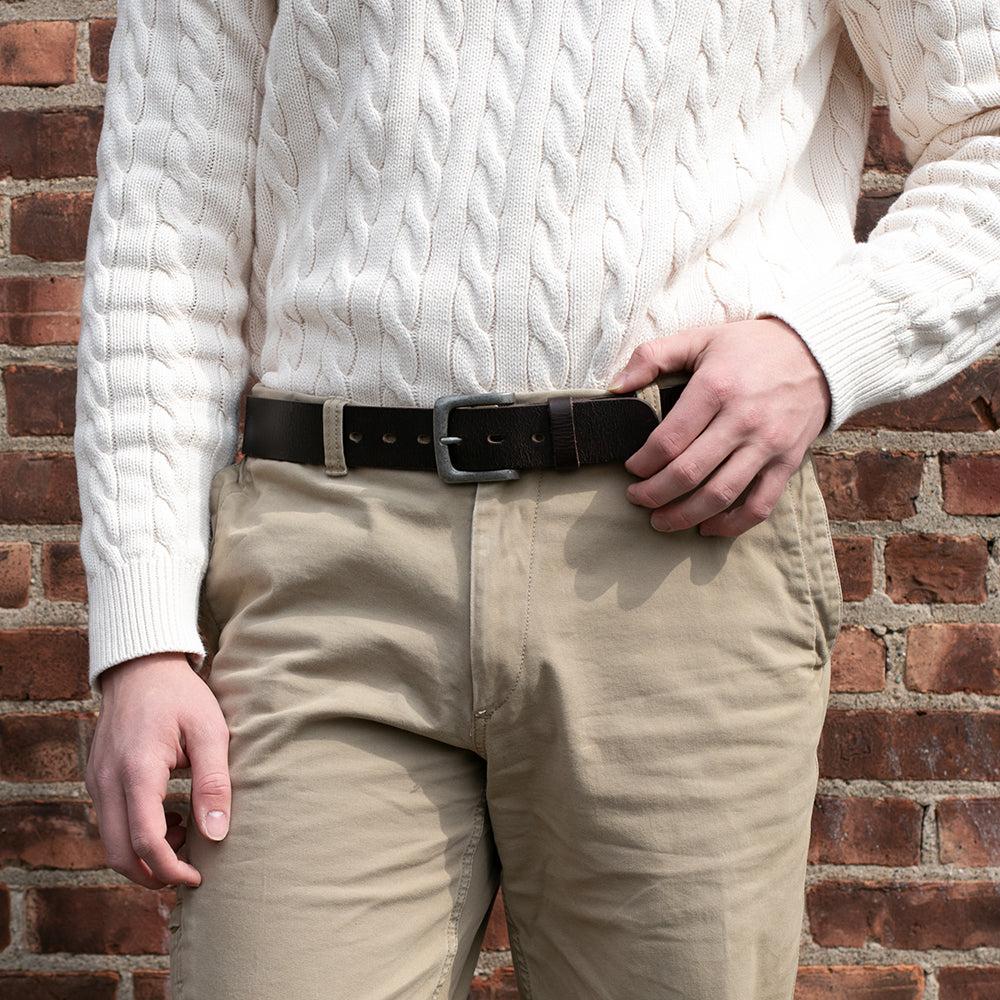 Jack Georges Leather Jeans Belt #B150 1 1/2" Wide Brown