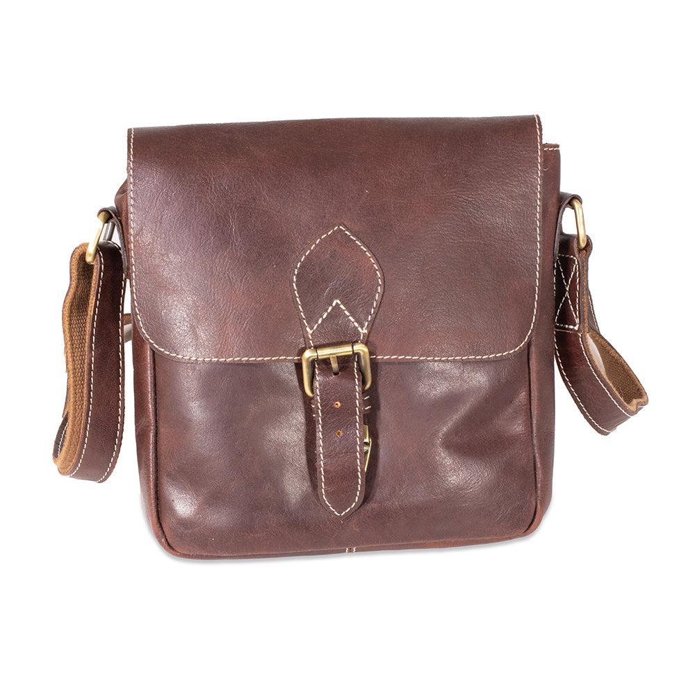 Jack Georges Voyager Crossbody Bag with Brass Buckle Sample