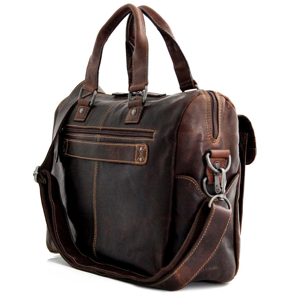 Jack Georges Zippered Briefcase With Front Flap Pocket #7316