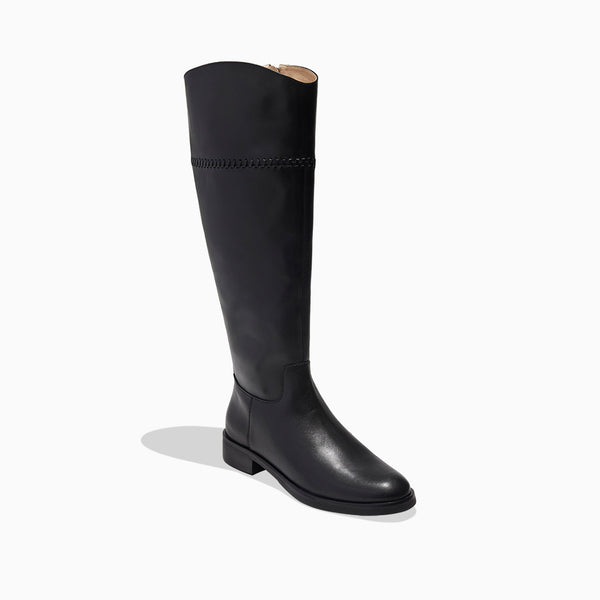 jack rogers Adaline Leather Knee High Riding Boot Black