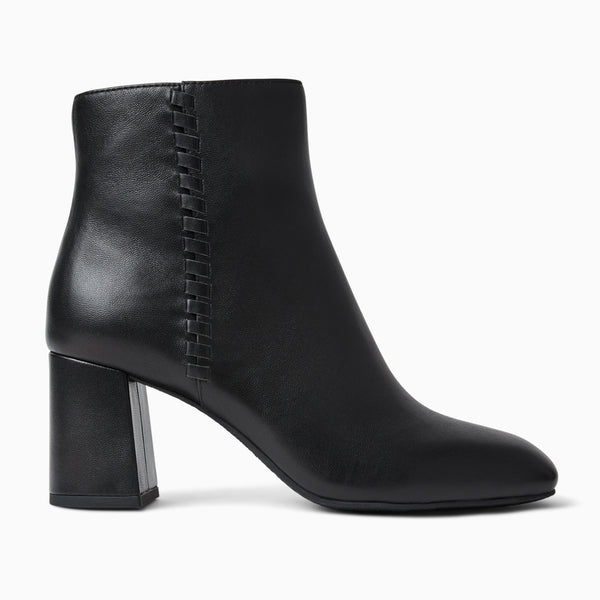 Jack Rogers Augustine Leather Block Heel Bootie Black