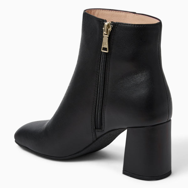 Jack Rogers Augustine Leather Block Heel Bootie Black