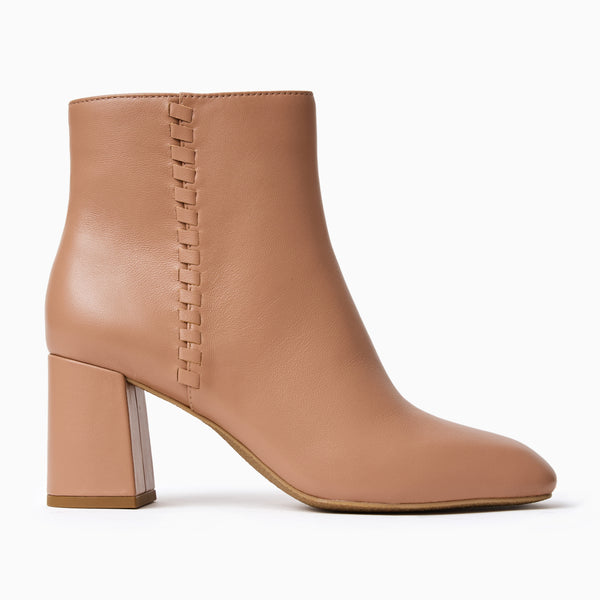 Jack Rogers Augustine Leather Block Heel Bootie Cafe Au Lait