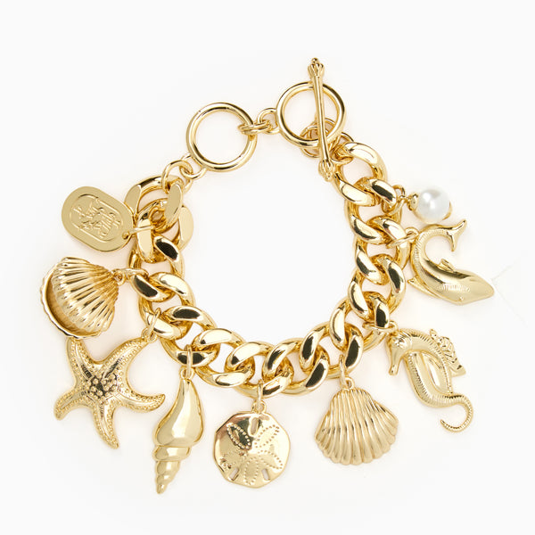 jack rogers Capesante Gold Plated Charm Bracelet Gold