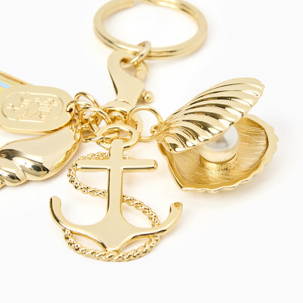 Jack Rogers Capesante Gold Plated Charm Key Ring Gold