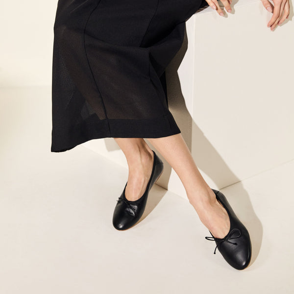 Jack Rogers Carlotta Italian Leather Ballet Flat Black