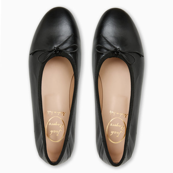 Jack Rogers Carlotta Italian Leather Ballet Flat Black