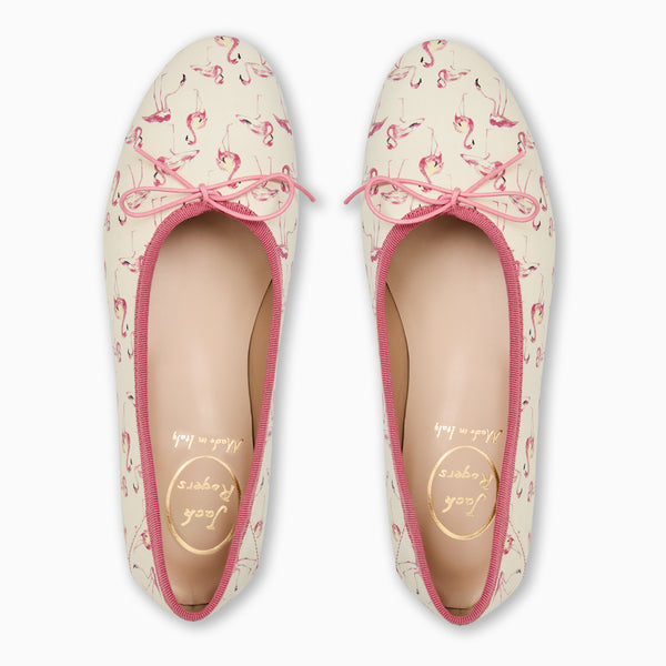 Jack Rogers Carlotta Italian Leather Ballet Flat Butter Pink Combo