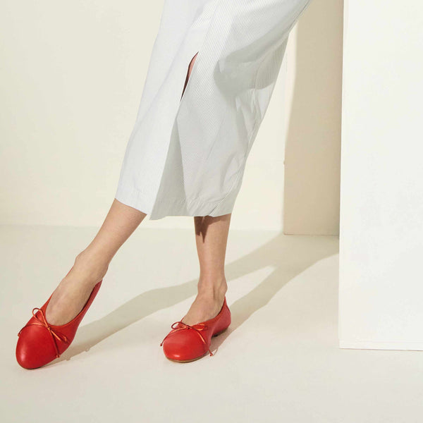 Jack Rogers Carlotta Italian Leather Ballet Flat Coral