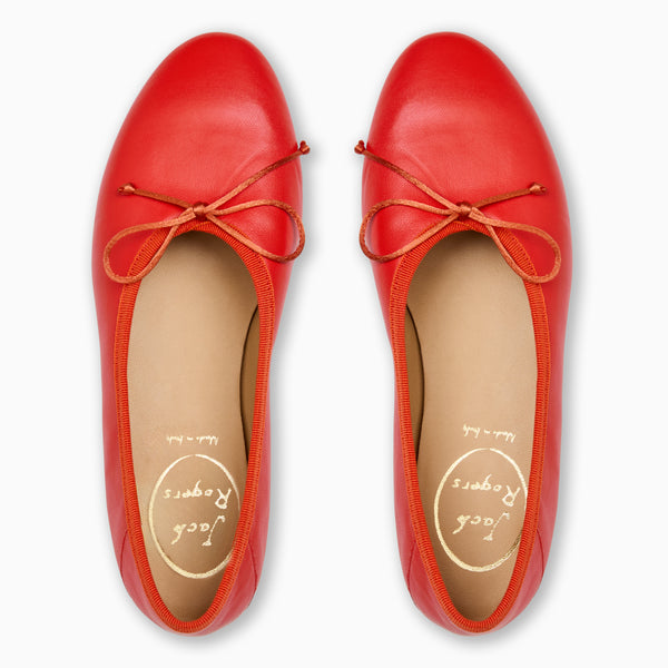Jack Rogers Carlotta Italian Leather Ballet Flat Coral