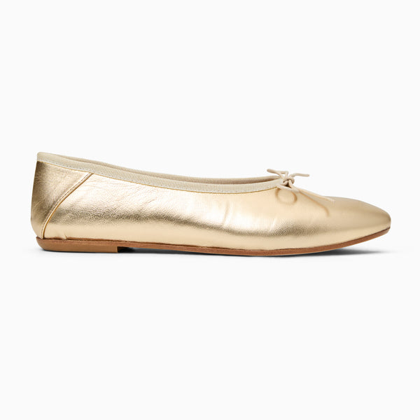 Jack Rogers Carlotta Italian Leather Ballet Flat Platinum