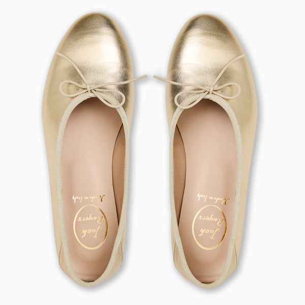 Jack Rogers Carlotta Italian Leather Ballet Flat Platinum