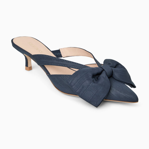 jack rogers Cynthia Bow Fabric Kitten Heel Mule MIDNIGHT