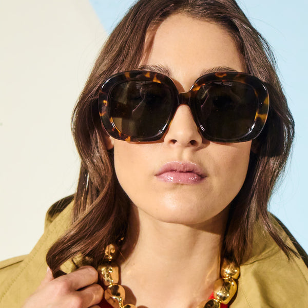 Jack Rogers Emanuella Italian Sunglasses With ZEISS Lenses Tortoise Green