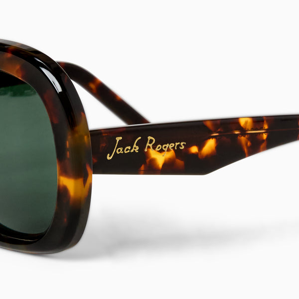 Jack Rogers Emanuella Italian Sunglasses With ZEISS Lenses Tortoise Green
