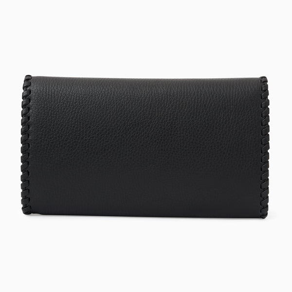 Jack Rogers Gabriella Italian Tumbled Leather Crossbody Black
