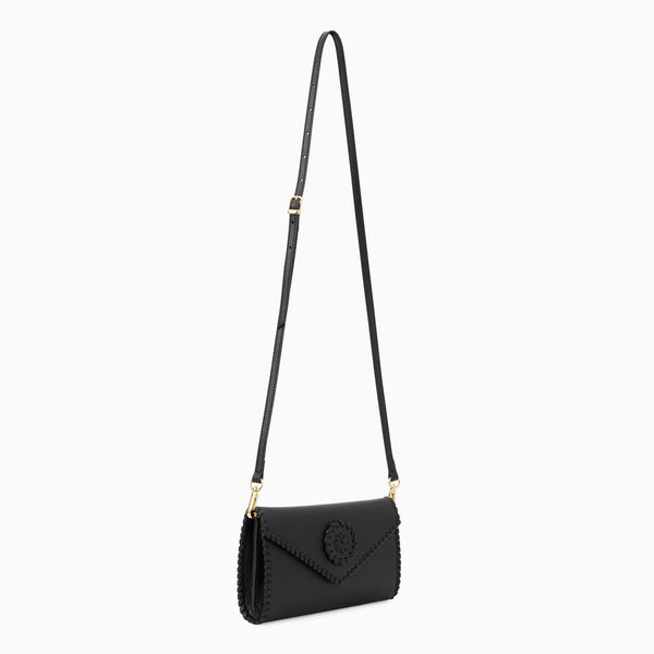 Jack Rogers Gabriella Italian Tumbled Leather Crossbody Black
