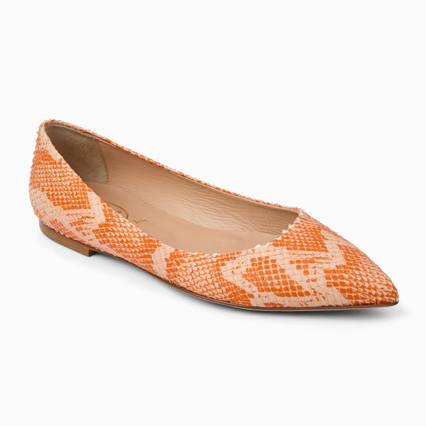jack rogers Gabrisa Italian Leather Pointed Toe Flat Orange