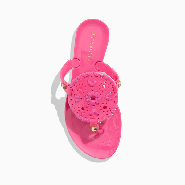 Jack Rogers Girls Georgica Jelly Flat Sandal Magenta