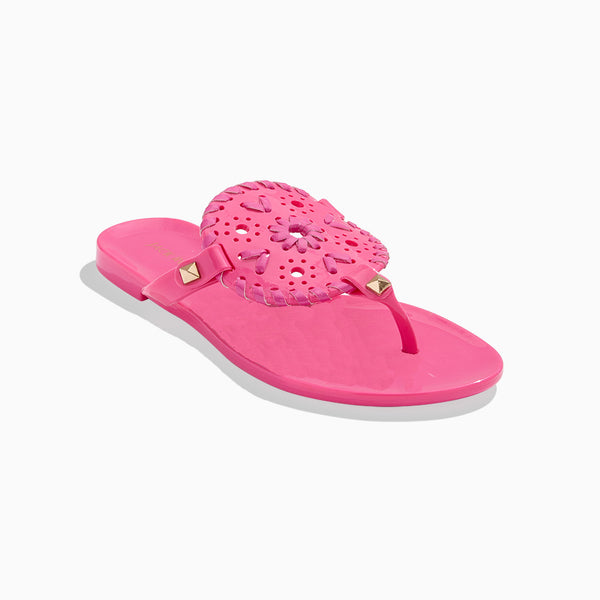 jack rogers Girls Georgica Jelly Flat Sandal Magenta
