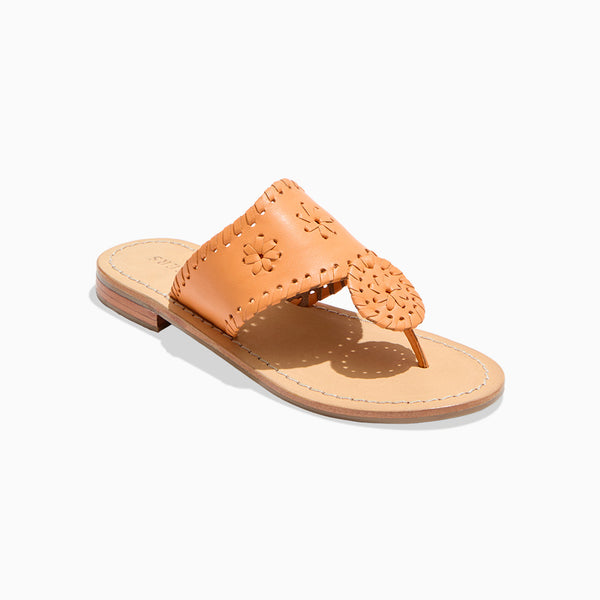jack rogers Girls Jacks Leather Flat Sandal Apricot