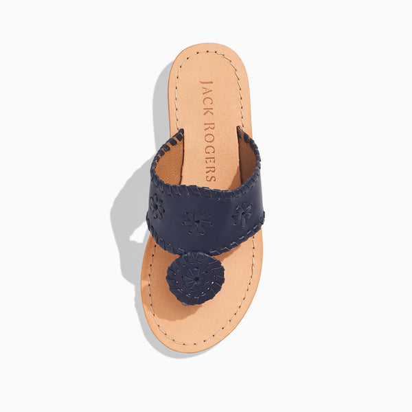 Jack Rogers Girls Jacks Leather Flat Sandal Midnight