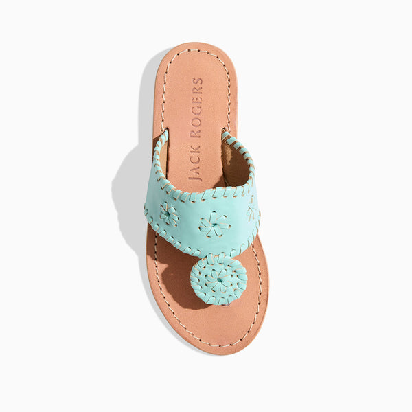 Jack Rogers Girls Jacks Leather Flat Sandal Turquoise