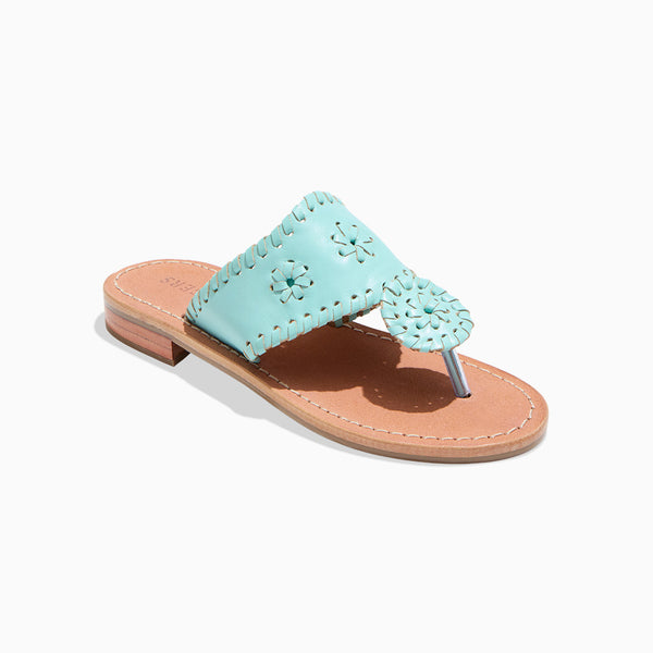 jack rogers Girls Jacks Leather Flat Sandal Turquoise