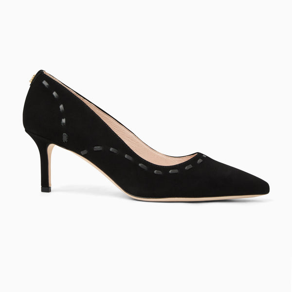 Jack Rogers Bridgette Suede Heel Pump Black