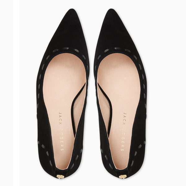 Jack Rogers Bridgette Suede Heel Pump Black