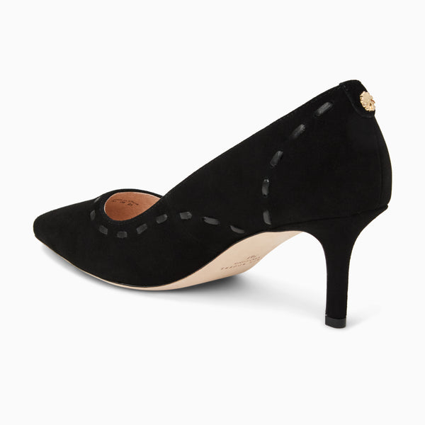 Jack Rogers Bridgette Suede Heel Pump Black