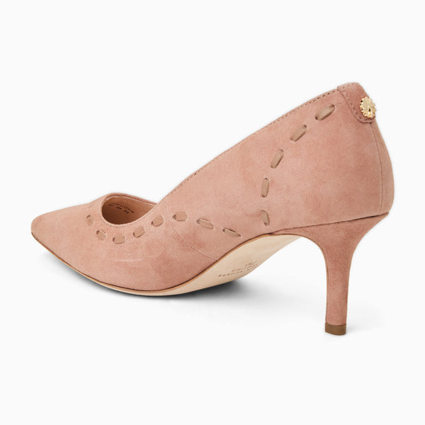 Jack Rogers Bridgette Suede Heel Pump Cafe Au Lait