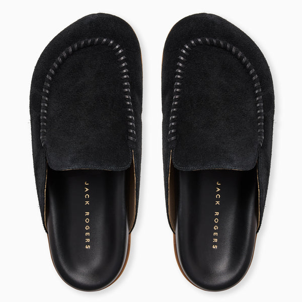 Jack Rogers Chesapeake Suede Slip On Clog Black