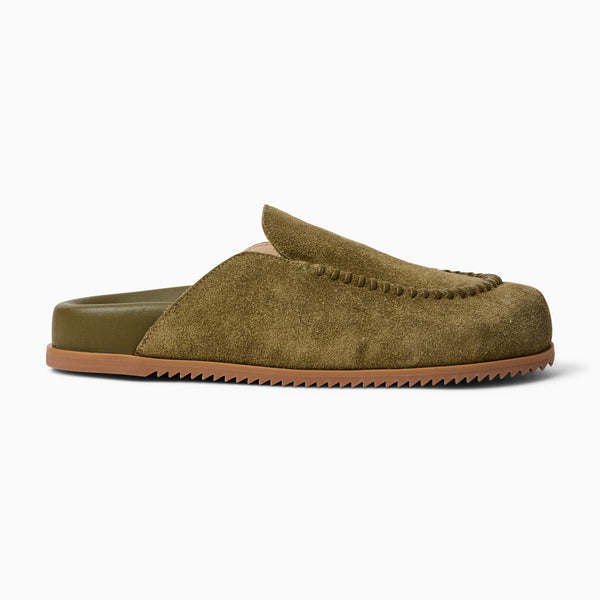 Jack Rogers Chesapeake Suede Slip On Clog Olive