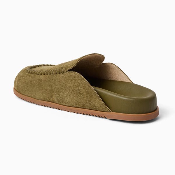 Jack Rogers Chesapeake Suede Slip On Clog Olive