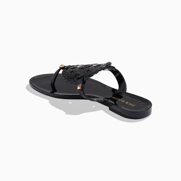 Jack Rogers Girls Georgica Jelly Flat Sandal Black