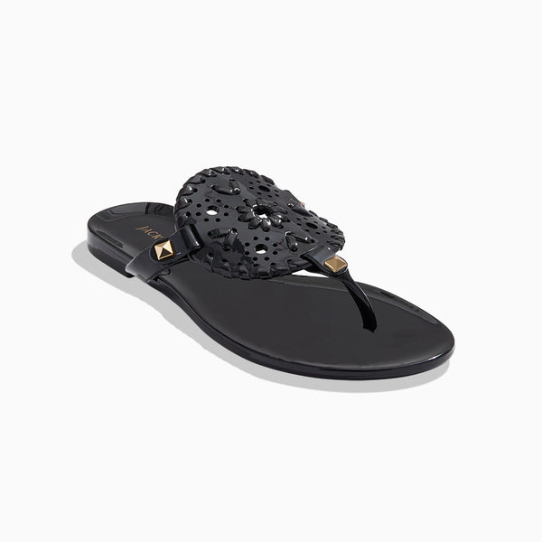 jack rogers Girls Georgica Jelly Flat Sandal Black