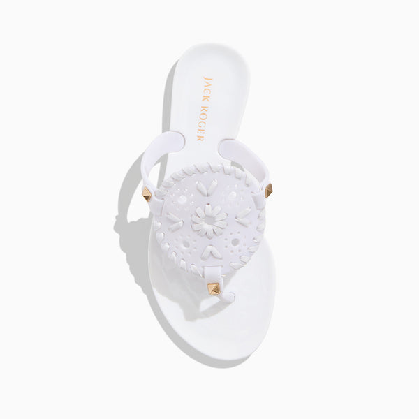 Jack Rogers Girls Georgica Jelly Flat Sandal White