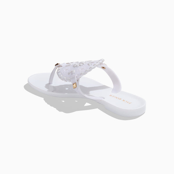 Jack Rogers Girls Georgica Jelly Flat Sandal White