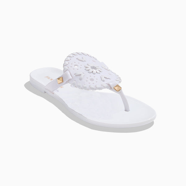jack rogers Girls Georgica Jelly Flat Sandal White