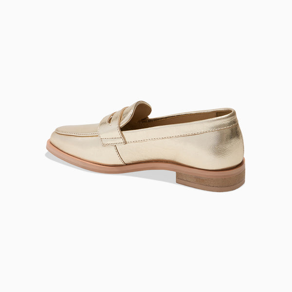 Jack Rogers Girls Hope Leather Loafer Platinum