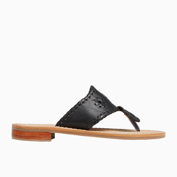 Jack Rogers Girls Jacks Leather Flat Sandal Black