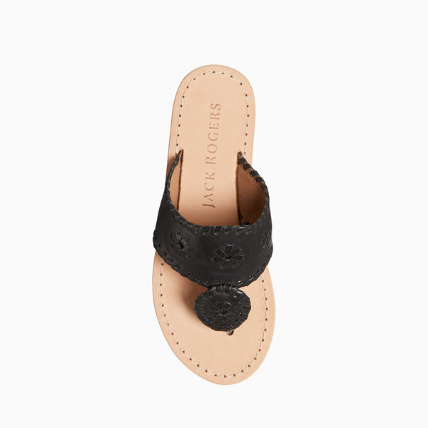 Jack Rogers Girls Jacks Leather Flat Sandal Black
