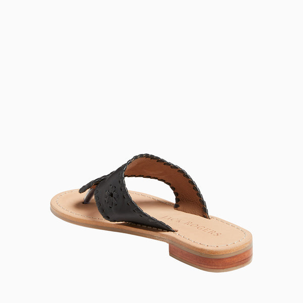 Jack Rogers Girls Jacks Leather Flat Sandal Black