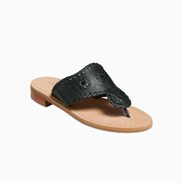 jack rogers Girls Jacks Leather Flat Sandal Black