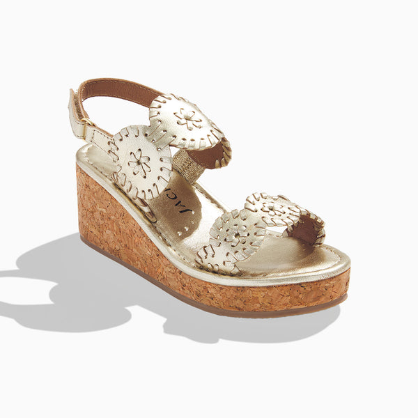 jack rogers Girls Lauren High Wedge Platinum