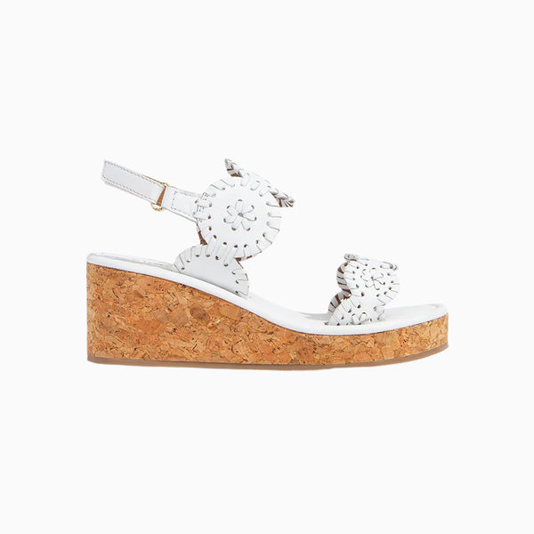 Jack Rogers Girls Lauren High Wedge White