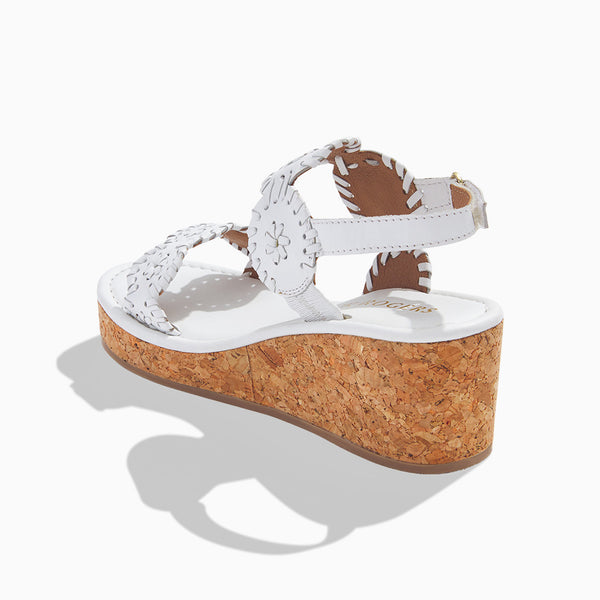 Jack Rogers Girls Lauren High Wedge White